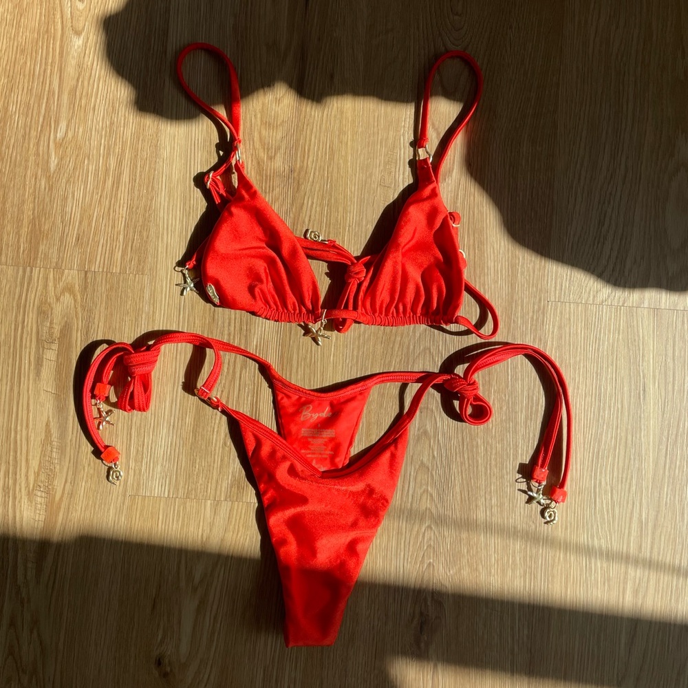 Bydee Mykonos and Malaga Bikini Set in Carmesi Size small